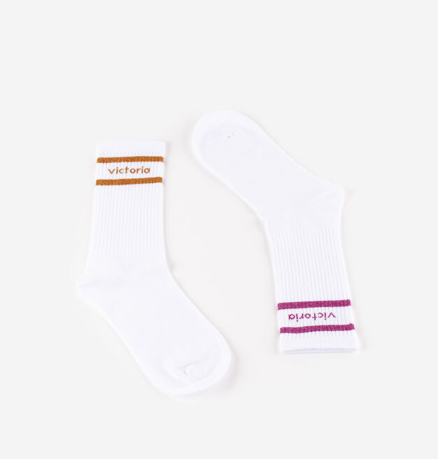 CALCETINES ALTOS ALGODÓN LOGO & BRILLO